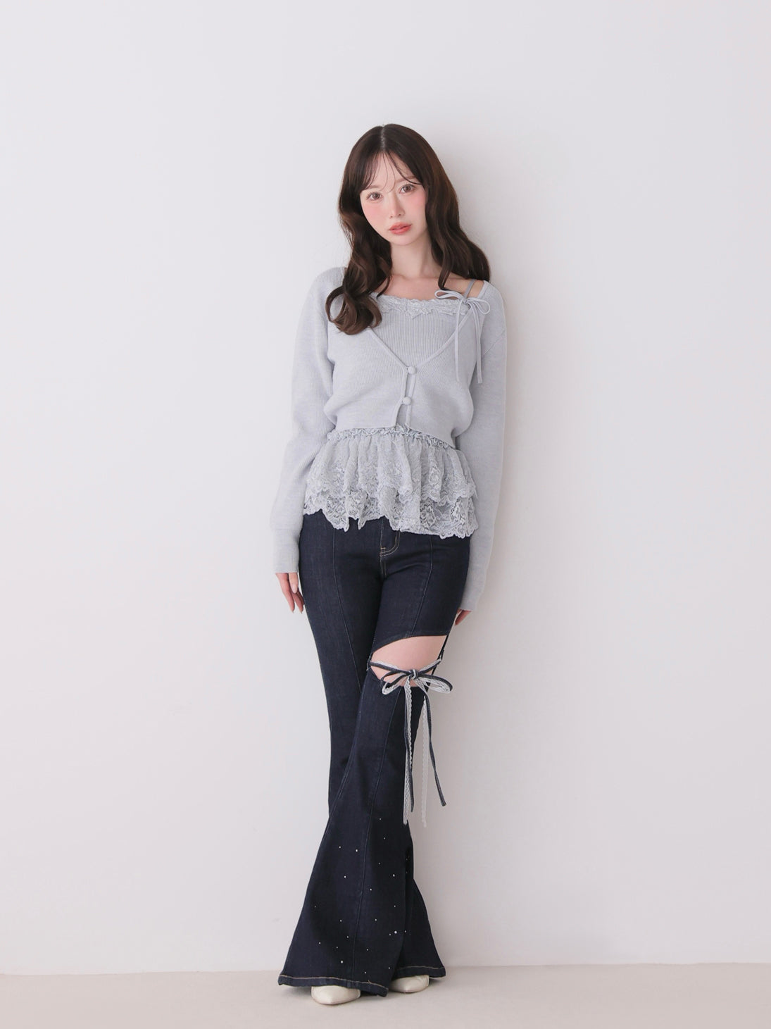 model：162cm　(size：F　color：Blue)
