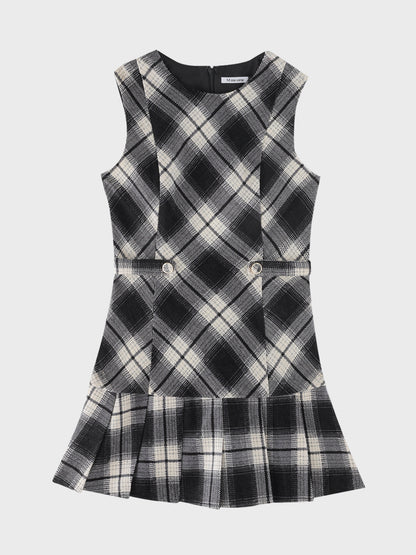 Ombre check pleats mini onepiece(eme10864)