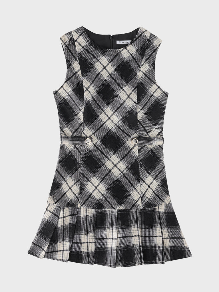 Ombre check pleats mini onepiece(eme10864)