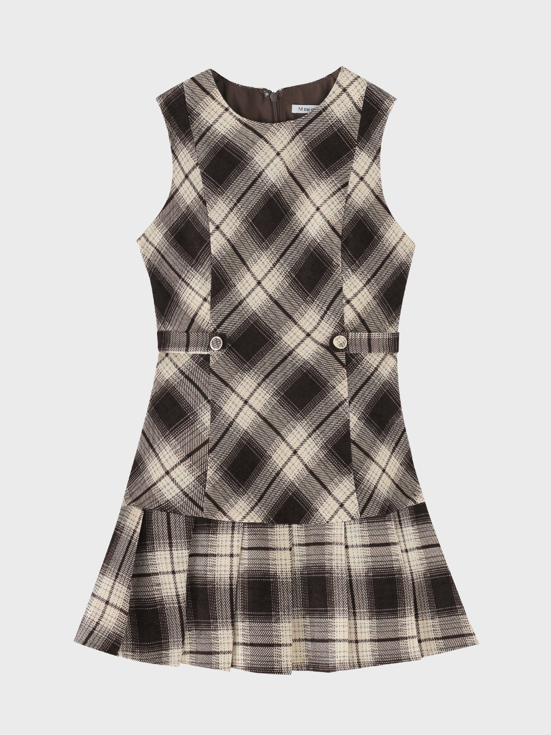 Ombre check pleats mini onepiece(eme10864)