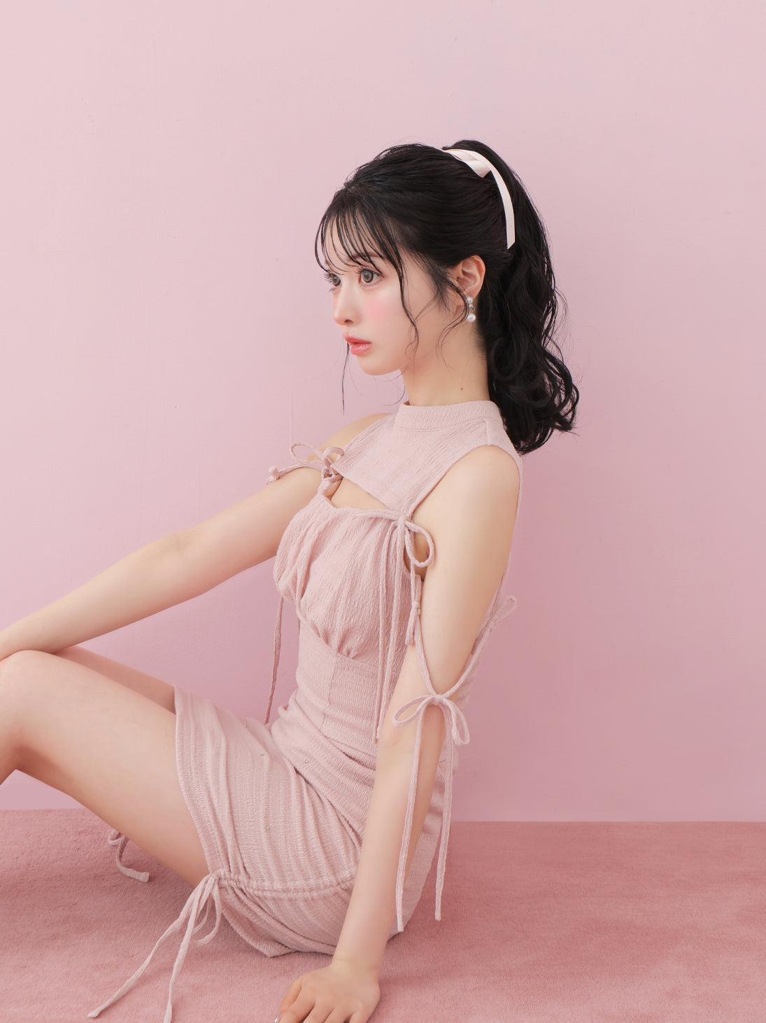 model：160cm　(size：F　color：Pink)