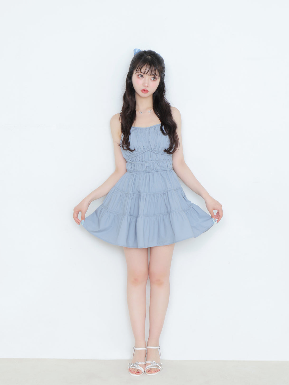 model：160cm　(size：F　color：Blue)