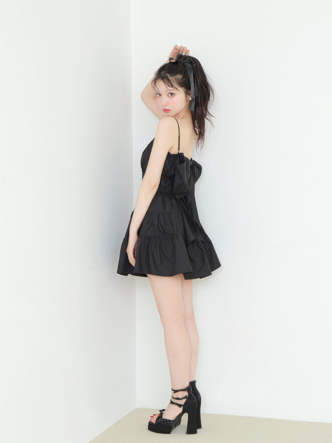 model：160cm　(size：F　color：Black)
