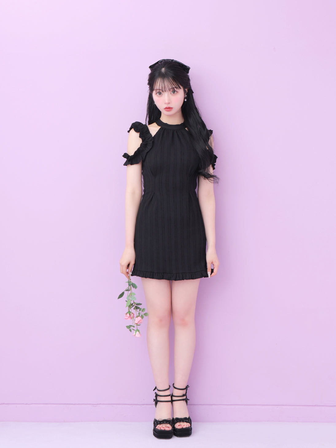 model：160cm　(size：F　color：Black)
