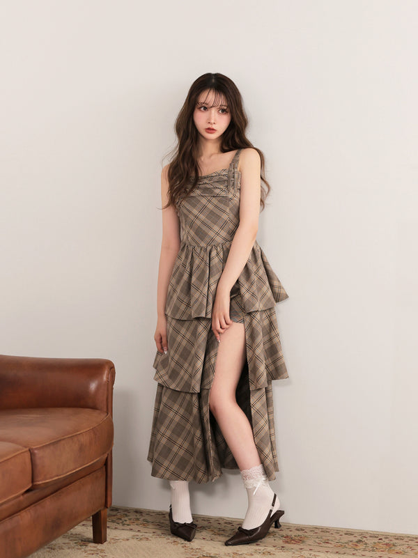 Double strap slit onepiece(eme10710)
