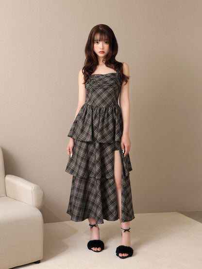 Double strap slit onepiece(eme10710)