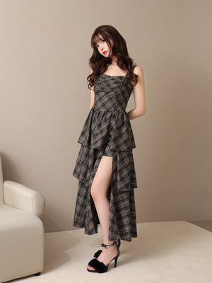 Double strap slit onepiece(eme10710)