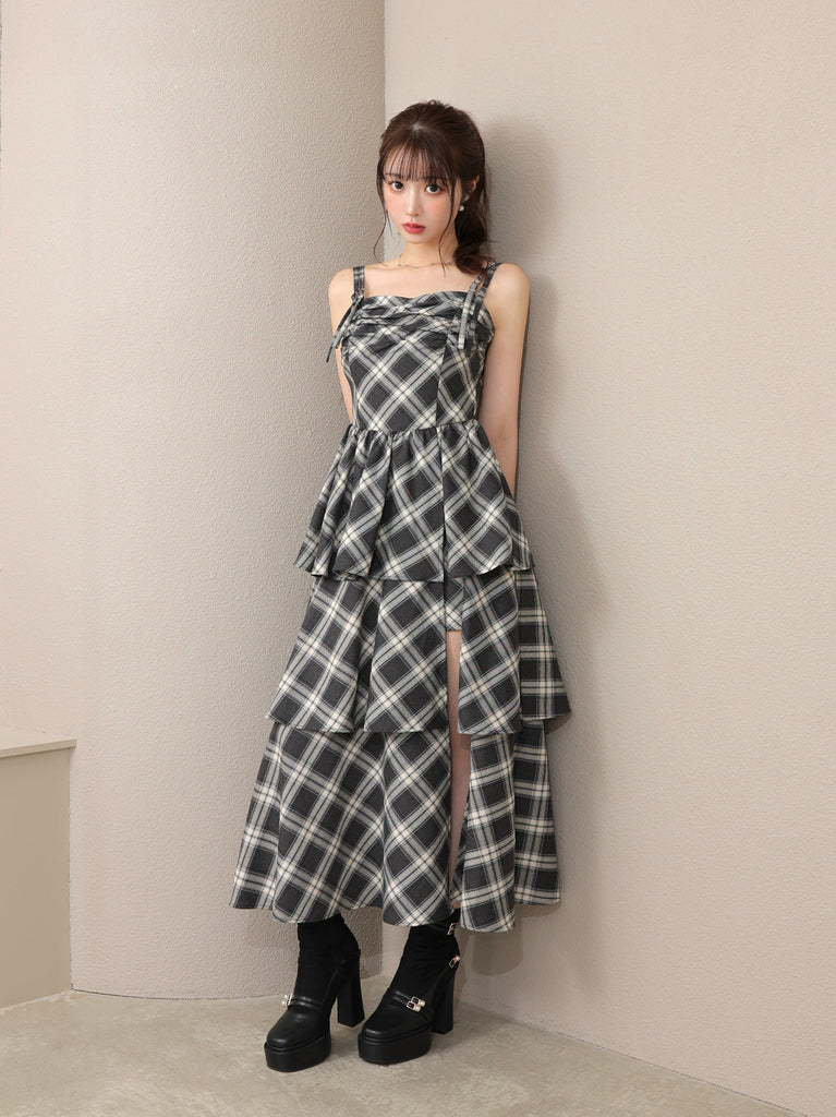Double strap slit onepiece(eme10710)