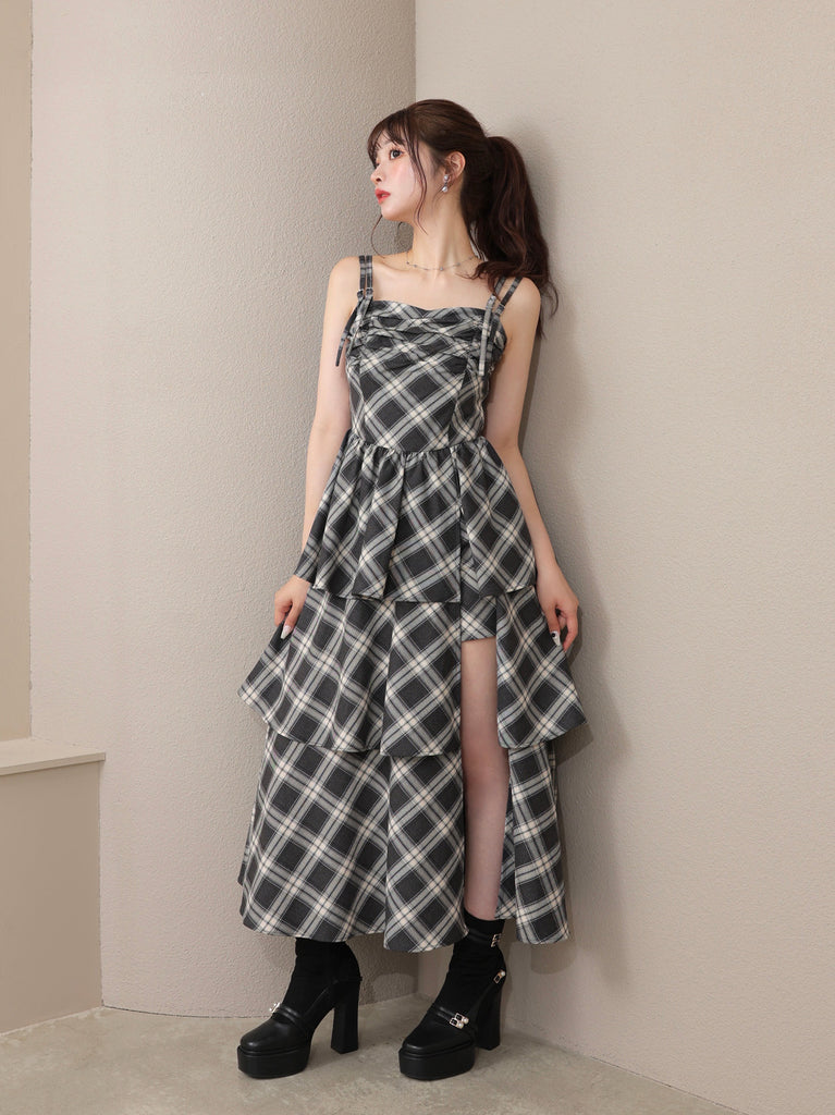 Double strap slit onepiece(eme10710)