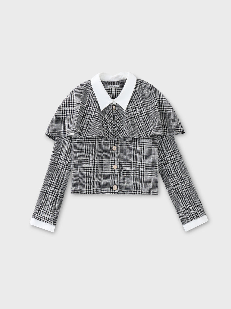 Glen check cape jacket(eme10720)