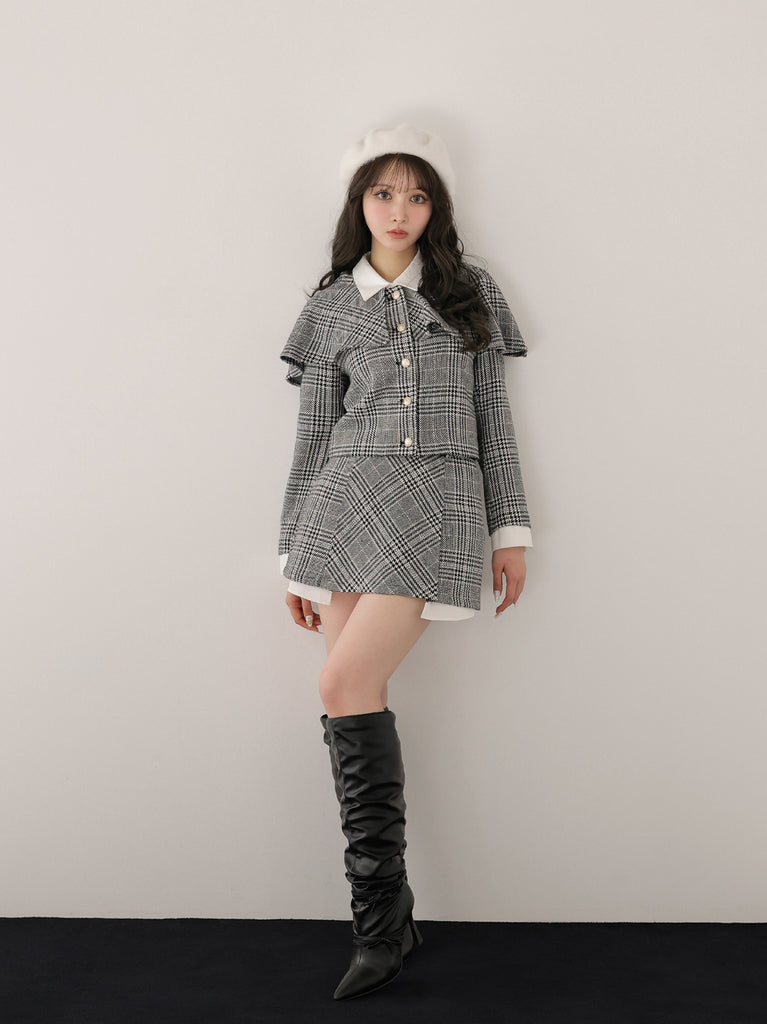 model：160cm　(size：F　color：Glen check)