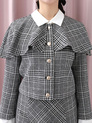 Glen check cape jacket(eme10720)