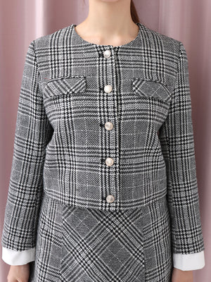 Glen check cape jacket(eme10720)