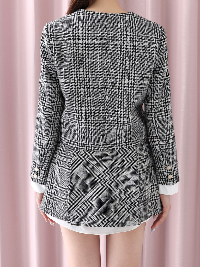 Glen check cape jacket(eme10720)