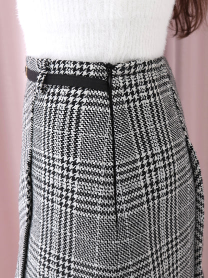 Glen check belt mini skirt(eme10721)