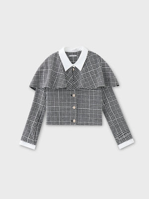 Glen check cape jacket(eme10720)