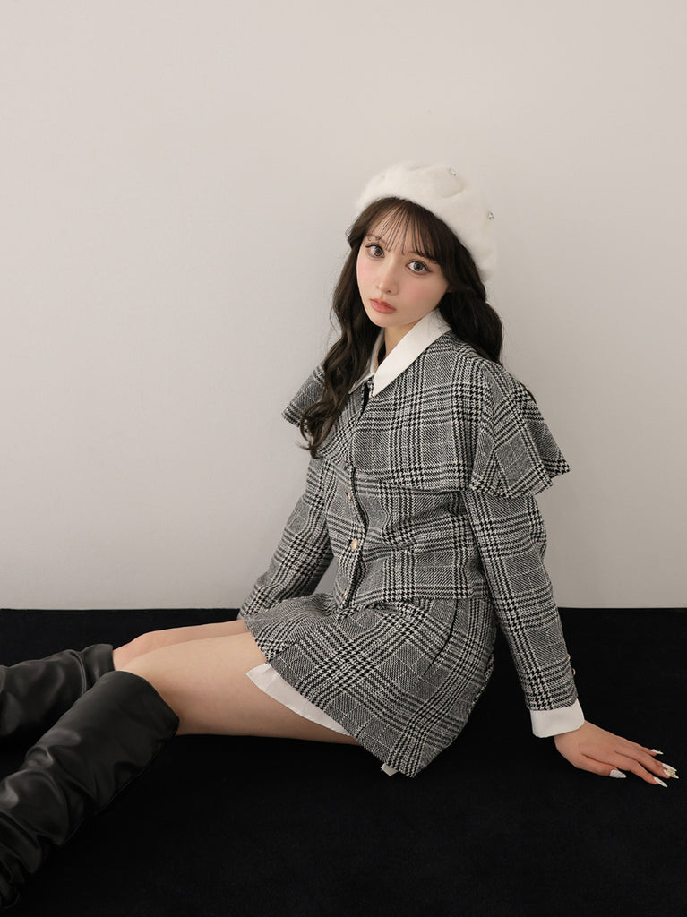 model：160cm　(size：F　color：Glen check)