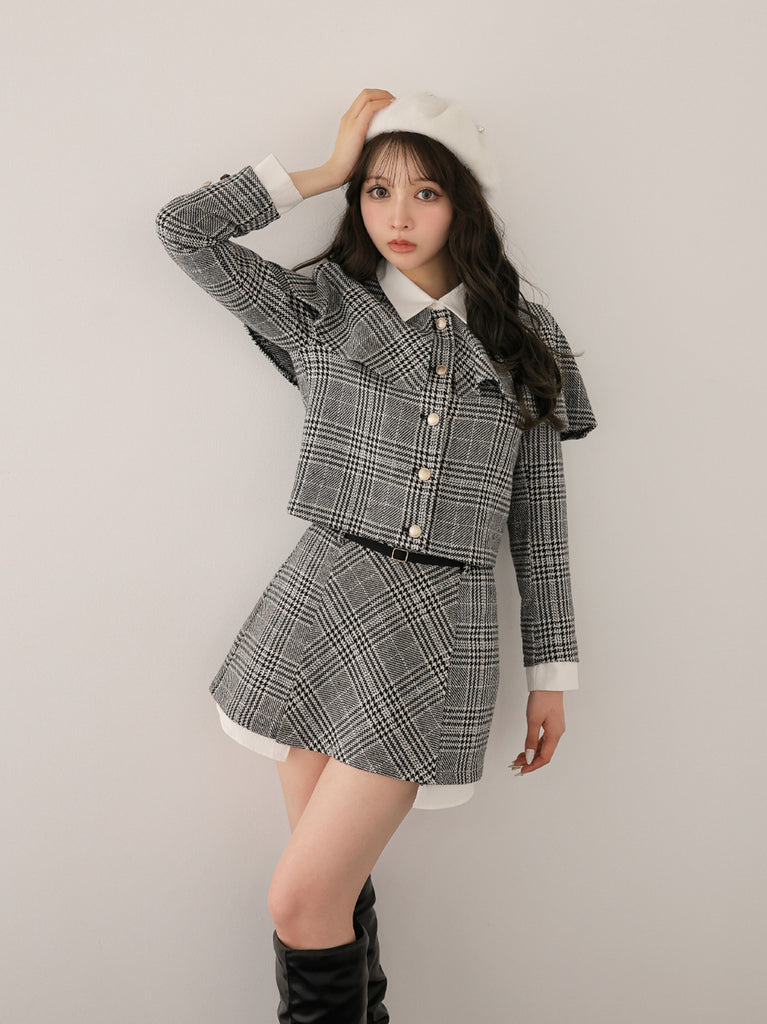 model：160cm　(size：F　color：Glen check)