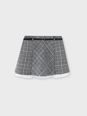 Glen check belt mini skirt(eme10721)