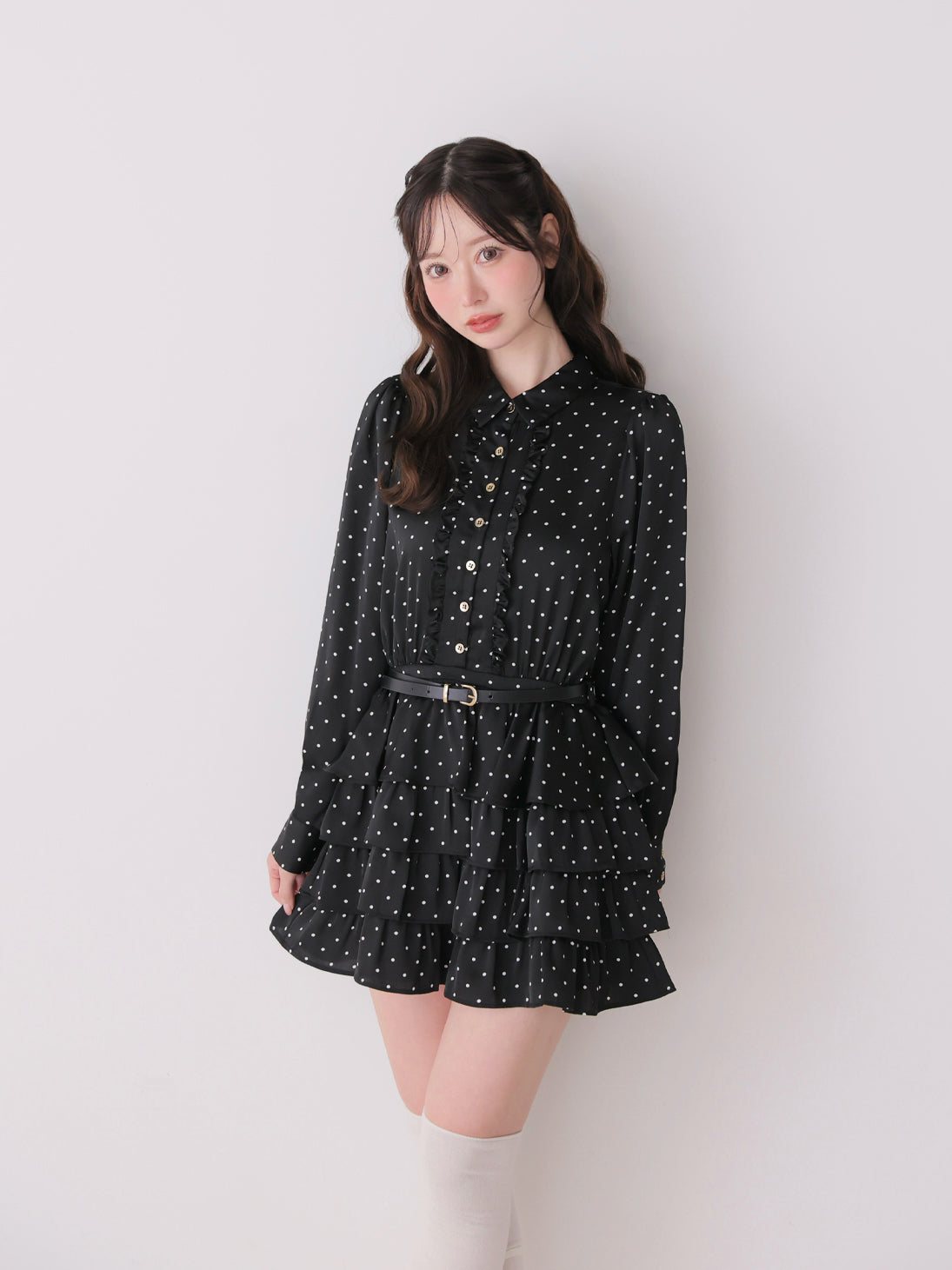 model：162cm　(size：F　color：Black)
