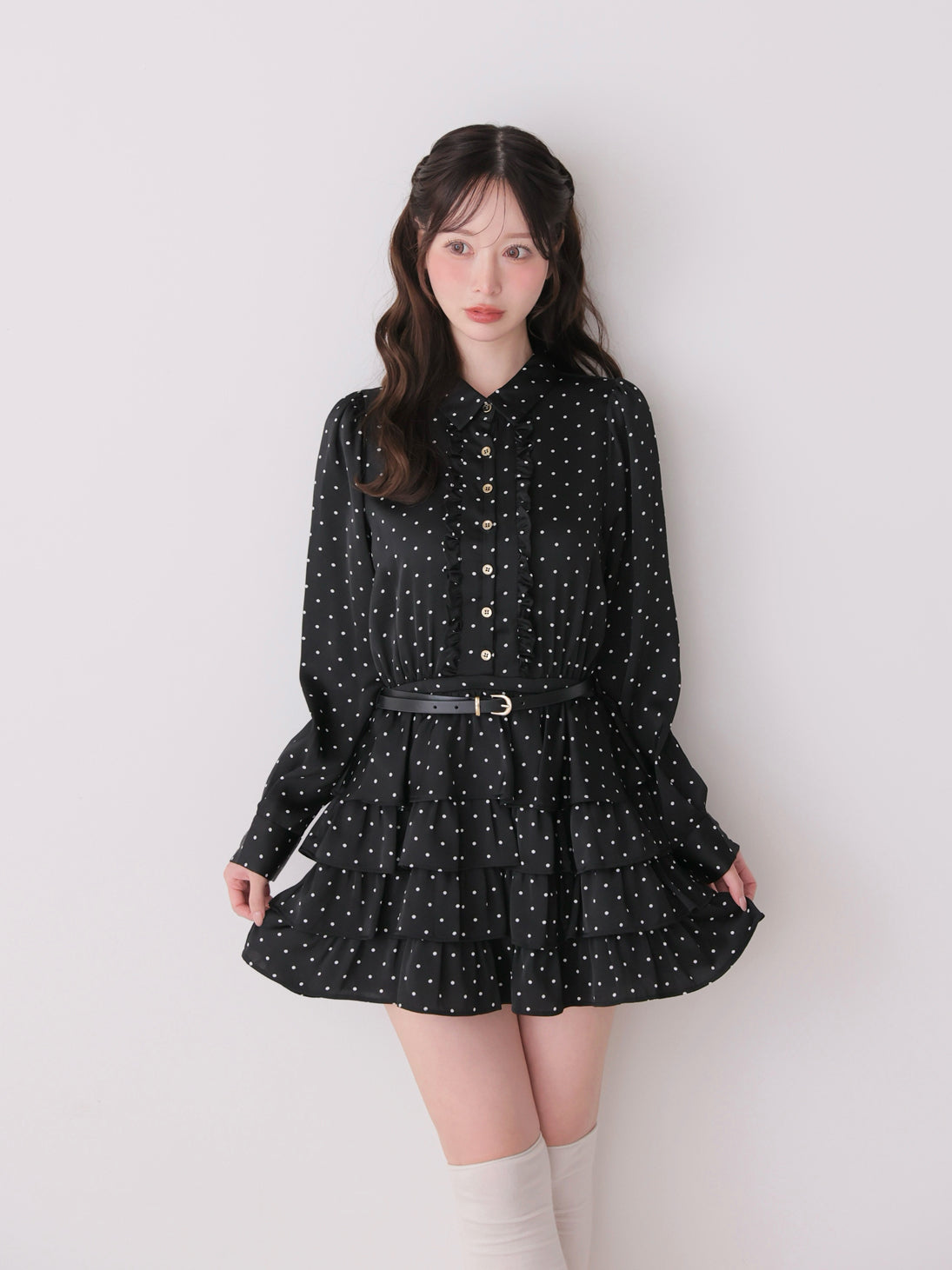 model：162cm　(size：F　color：Black)