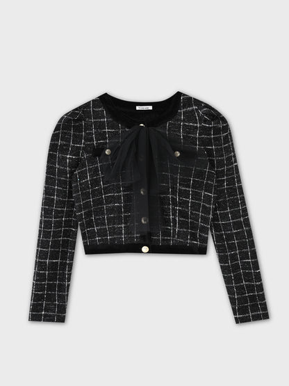 【Pre Order】Classic ribbon tweed cardigan(eme10729)