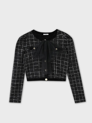 【Pre Order】Classic ribbon tweed cardigan(eme10729)