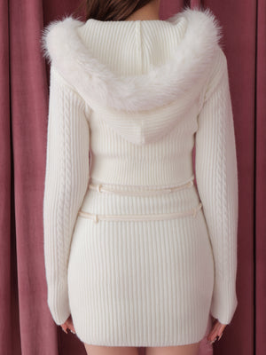 【Pre Order】Ribbon cable knit ensemble onepiece(eme10732)