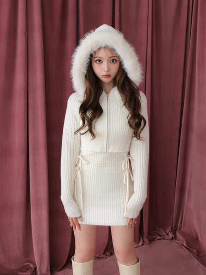 【Pre Order】Ribbon cable knit ensemble onepiece(eme10732)