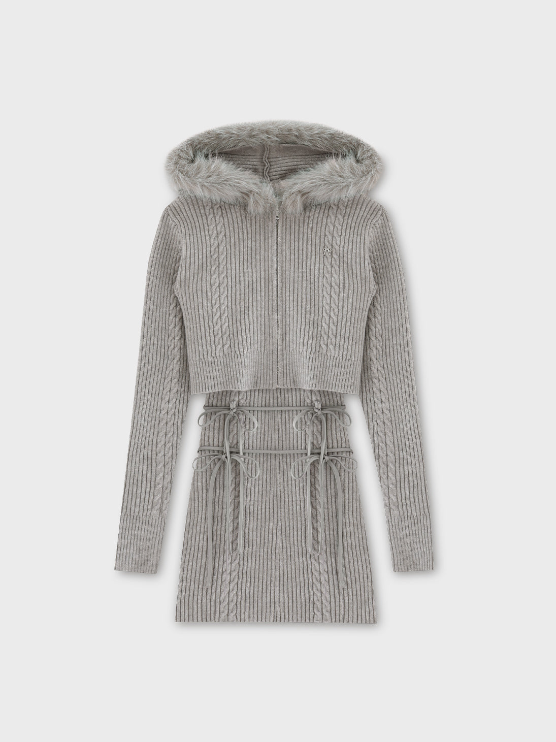 【Pre Order】Ribbon cable knit ensemble onepiece(eme10732)