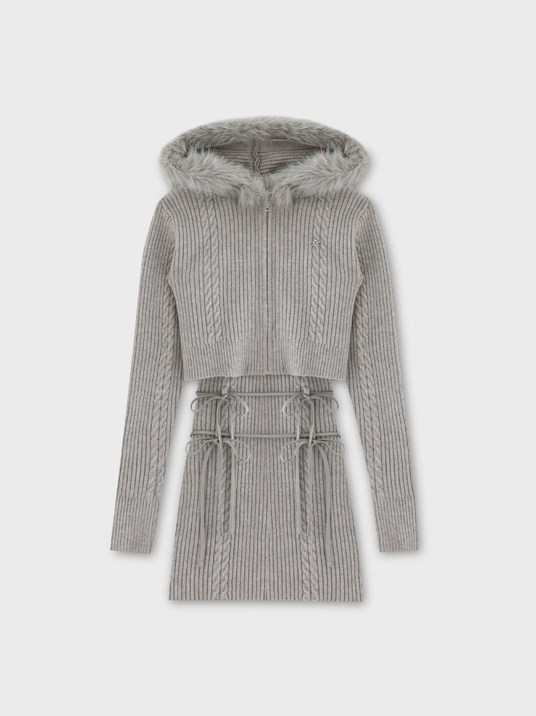 【Pre Order】Ribbon cable knit ensemble onepiece(eme10732)