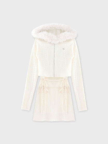 【Pre Order】Ribbon cable knit ensemble onepiece(eme10732)