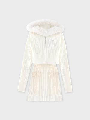 【Pre Order】Ribbon cable knit ensemble onepiece(eme10732)
