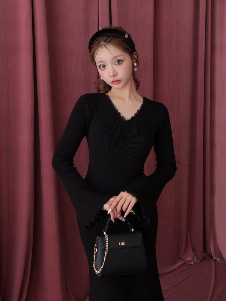 【Pre Order】Lace back silhouette onepiece(eme10733)