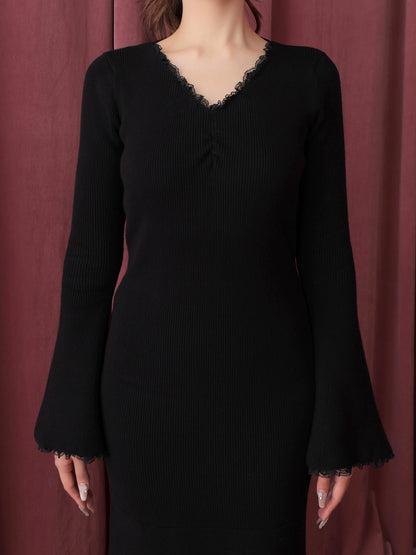 【Pre Order】Lace back silhouette onepiece(eme10733)