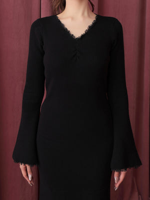 【Pre Order】Lace back silhouette onepiece(eme10733)