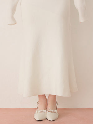 【Pre Order】Jewelry off the shoulder knit  onepiece(eme10734)