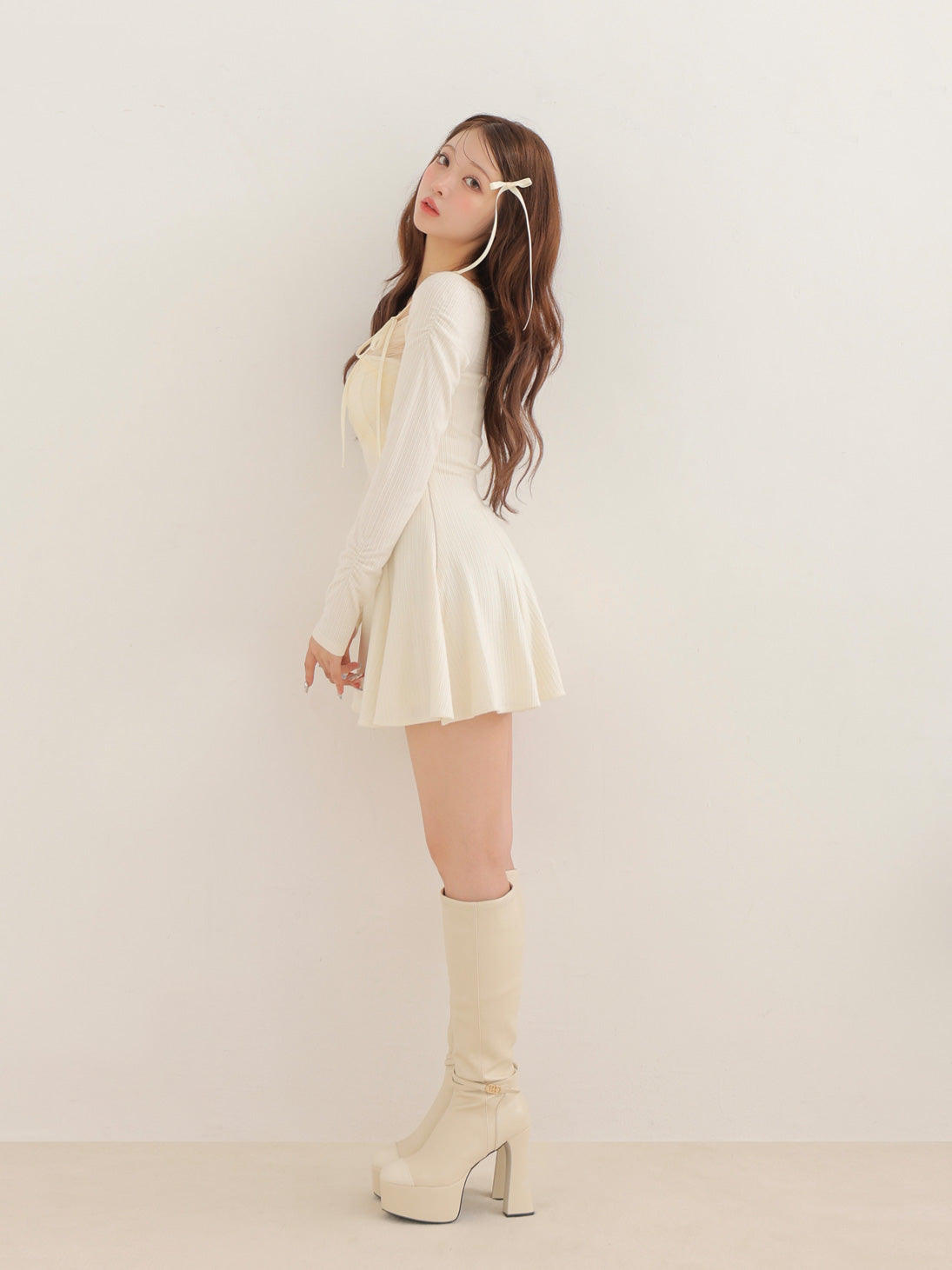 ワンピース Cross tulle flare mini onepiece eme10736 Pre Order】Cross tulle flare mini onepiece(eme10736) – M me eme