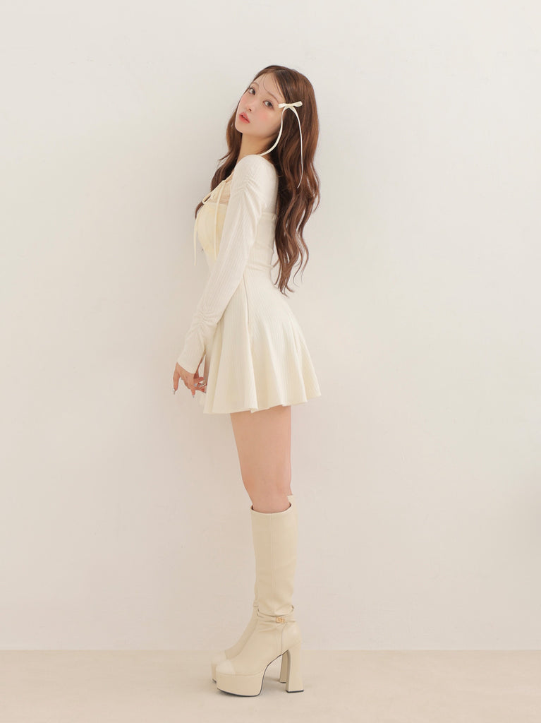 Cross tulle flare mini onepiece(eme10736)