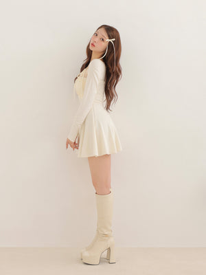 Cross tulle flare mini onepiece(eme10736)