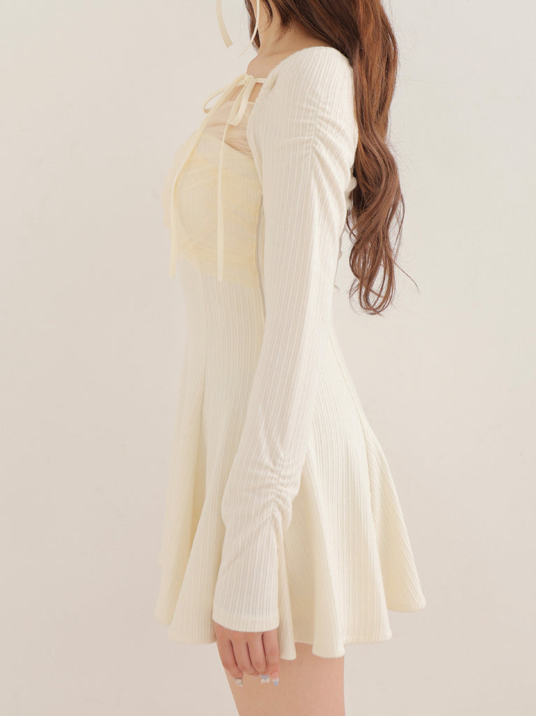 Cross tulle flare mini onepiece(eme10736)