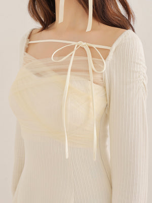 Cross tulle flare mini onepiece(eme10736)