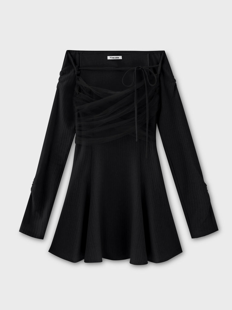 Cross tulle flare mini onepiece(eme10736)