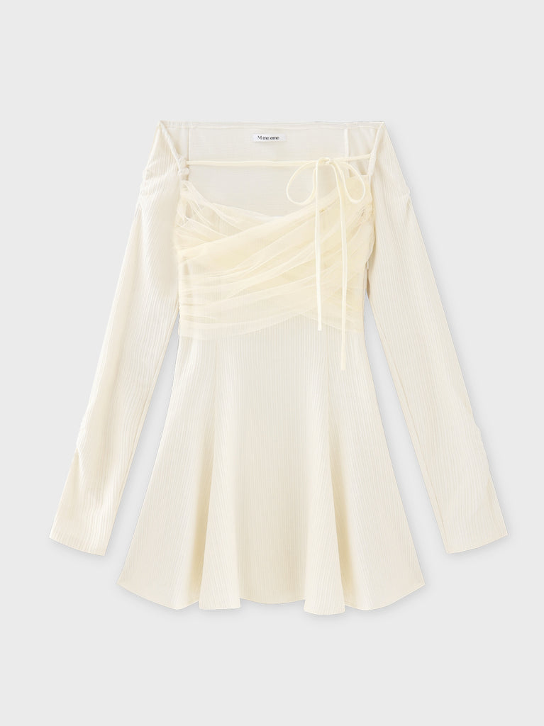 Cross tulle flare mini onepiece(eme10736)