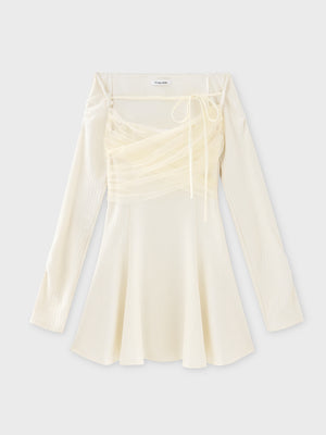 Cross tulle flare mini onepiece(eme10736)