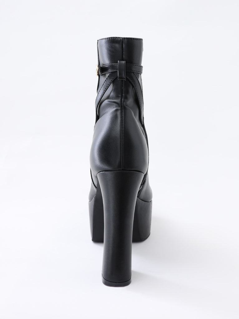 Emblem charm platform short boots(eme10728)