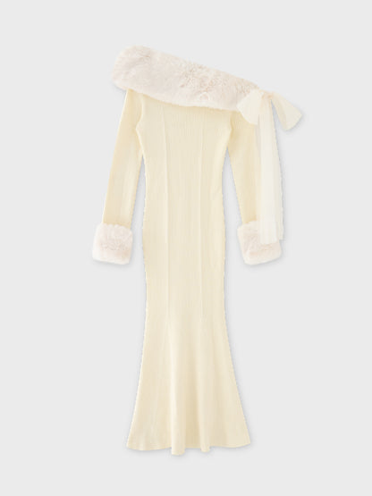 Fur shoulder mermaid onepiece(eme10739)