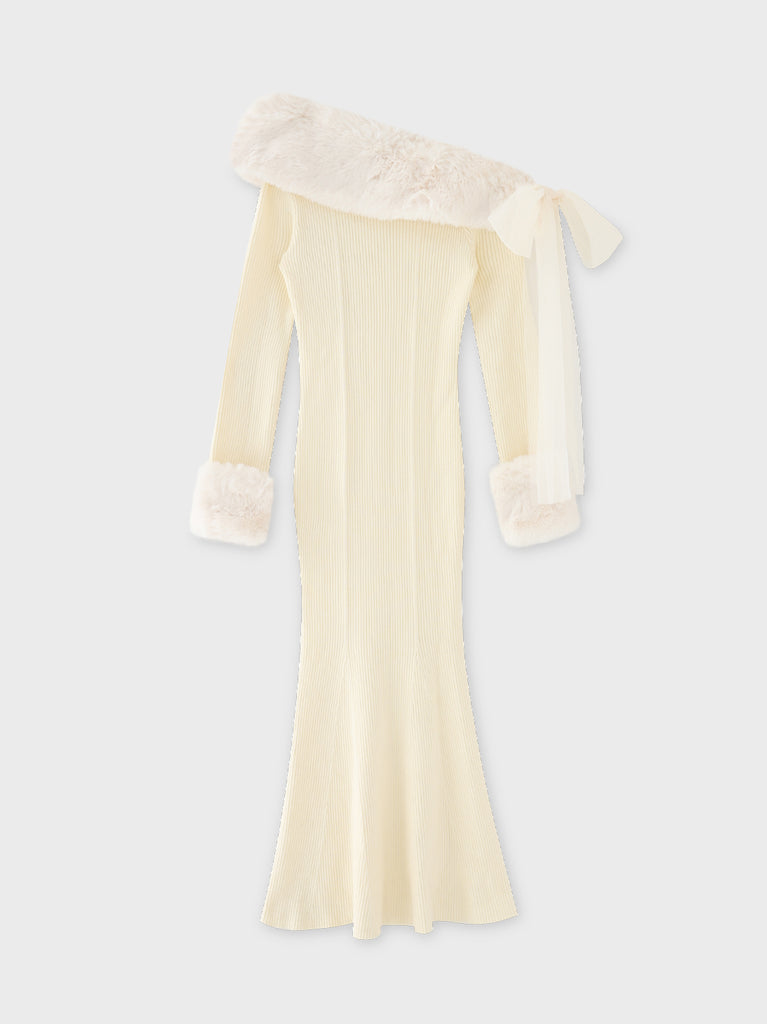 Fur shoulder mermaid onepiece(eme10739)