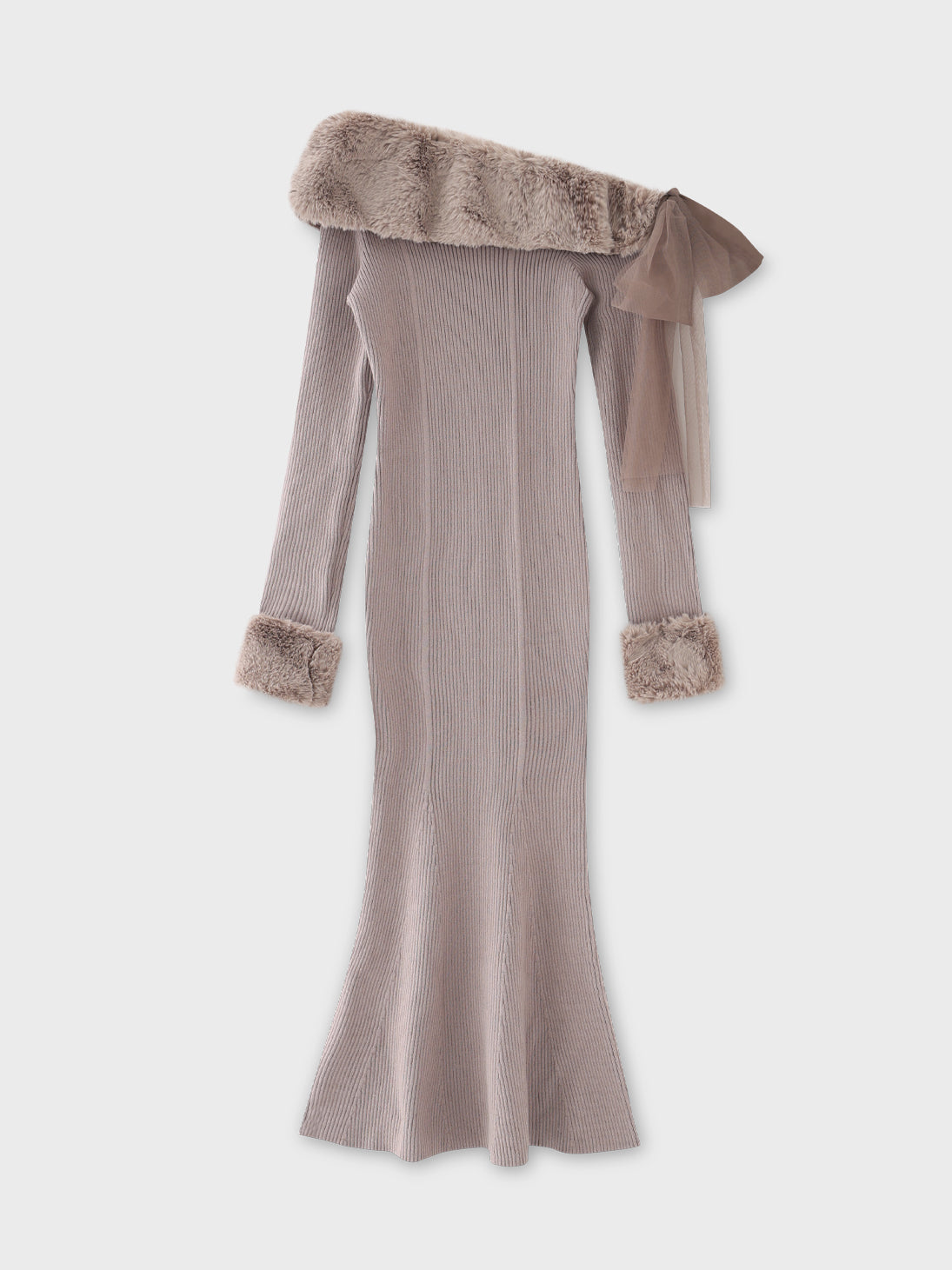 Fur shoulder mermaid onepiece(eme10739)