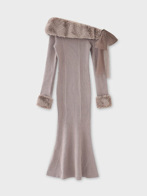 Fur shoulder mermaid onepiece(eme10739)